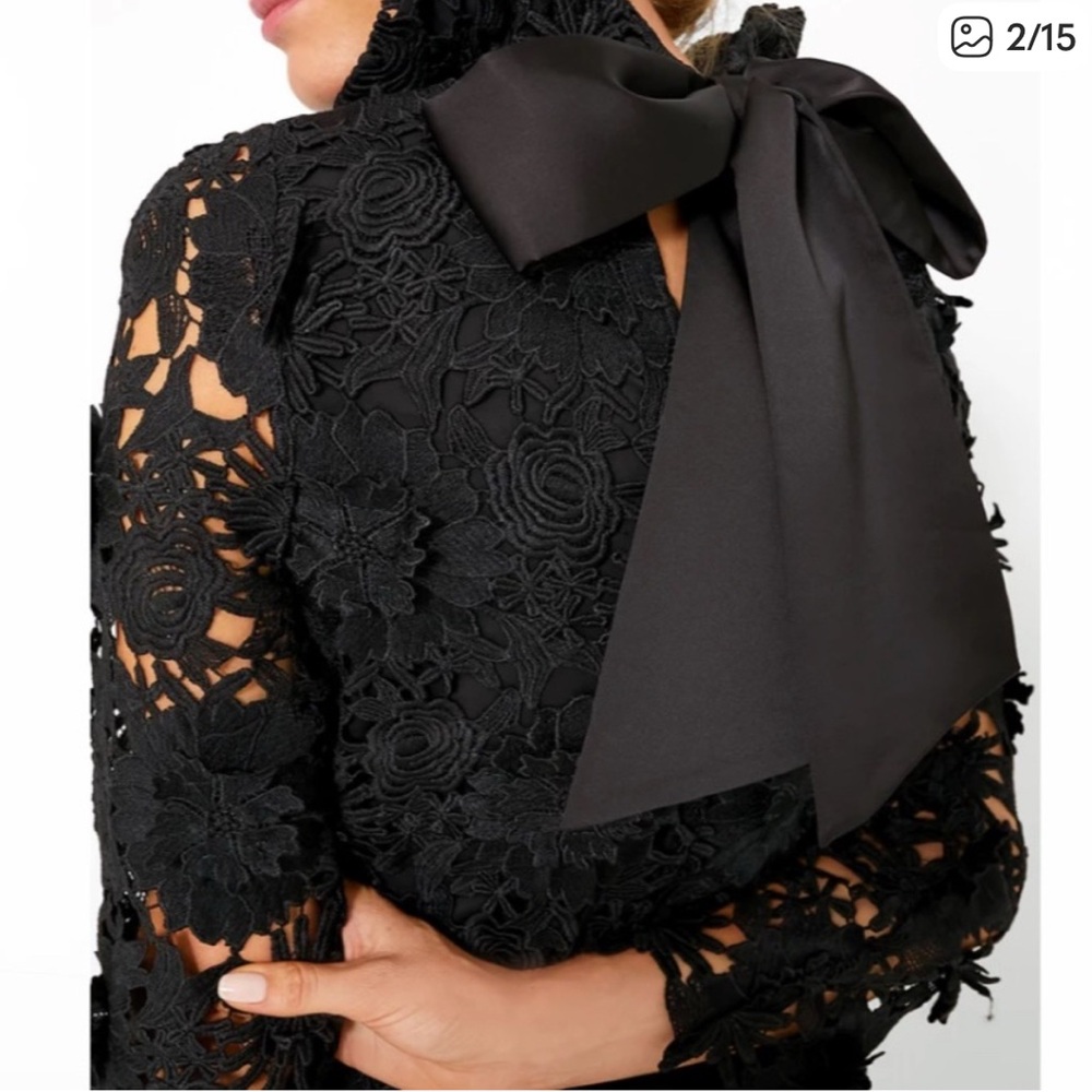 Tuckernuck Black Guipure Lace Daphne Dress